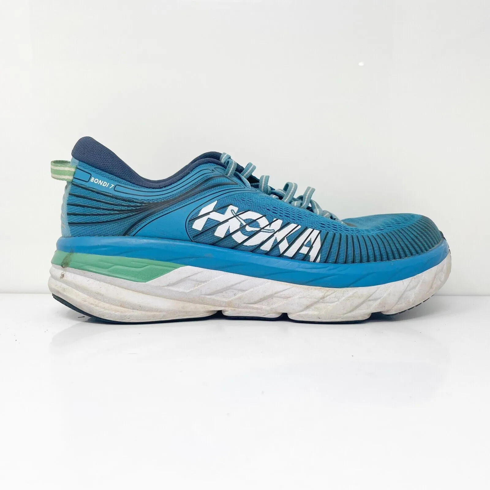 Hoka One One Mens Bondi 7 1110518 BMMO Blue Running Shoes Sneakers Size 8.5