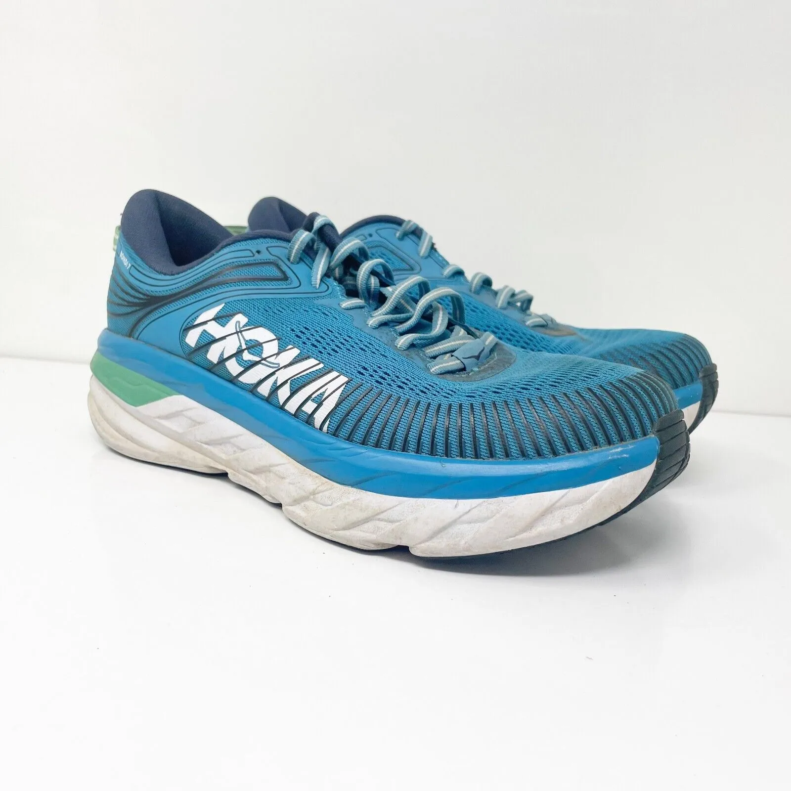 Hoka One One Mens Bondi 7 1110518 BMMO Blue Running Shoes Sneakers Size 8.5