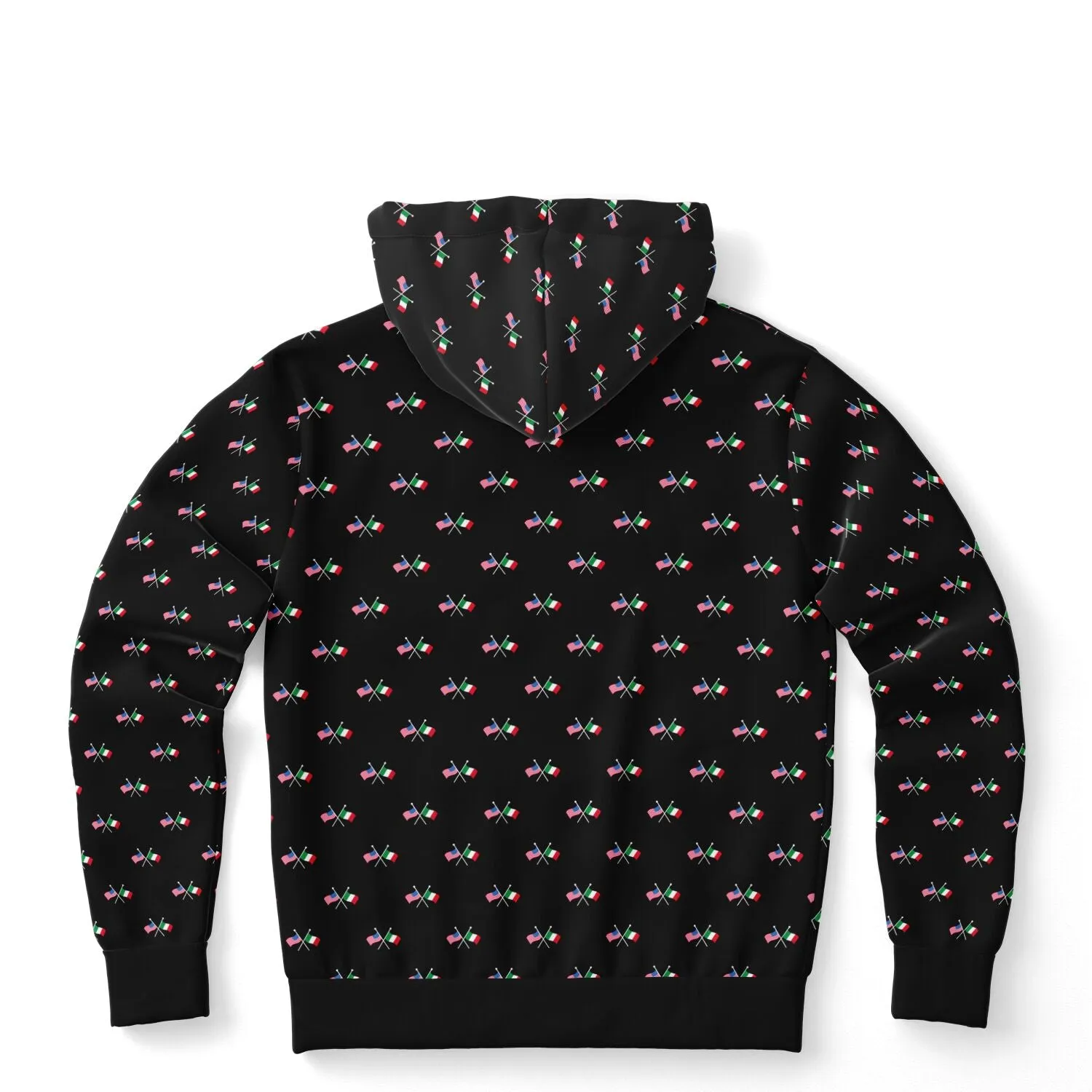 Hoodie Italian & American Flag Pattern