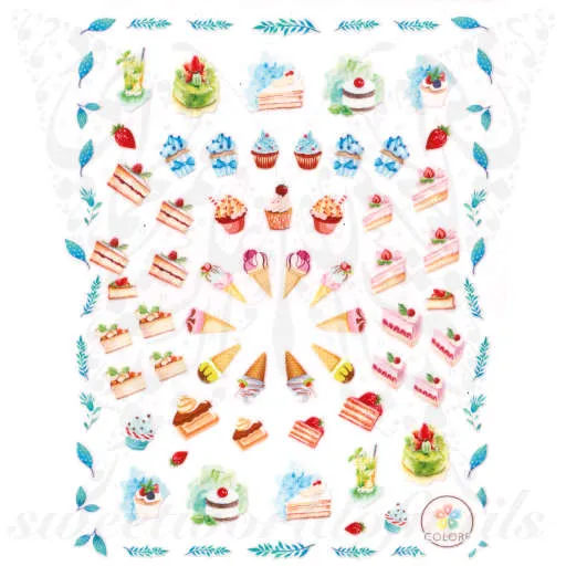 Ice Cream Nails Cake Nail Art Stickers