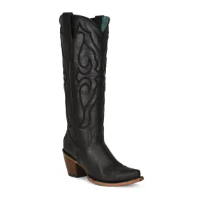 Ladies Tall Black Snip Toe Boot