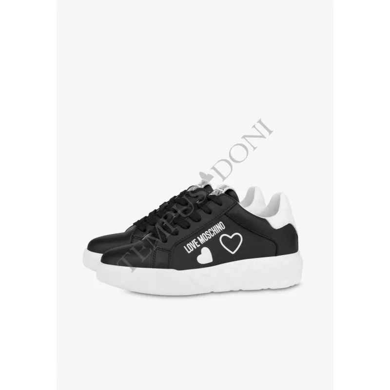 LOVE MOSCHINO - SNEAKERS VITELLO NERO HEART - LOVE MOSCHINO - Tempus Doni