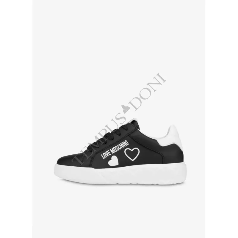 LOVE MOSCHINO - SNEAKERS VITELLO NERO HEART - LOVE MOSCHINO - Tempus Doni