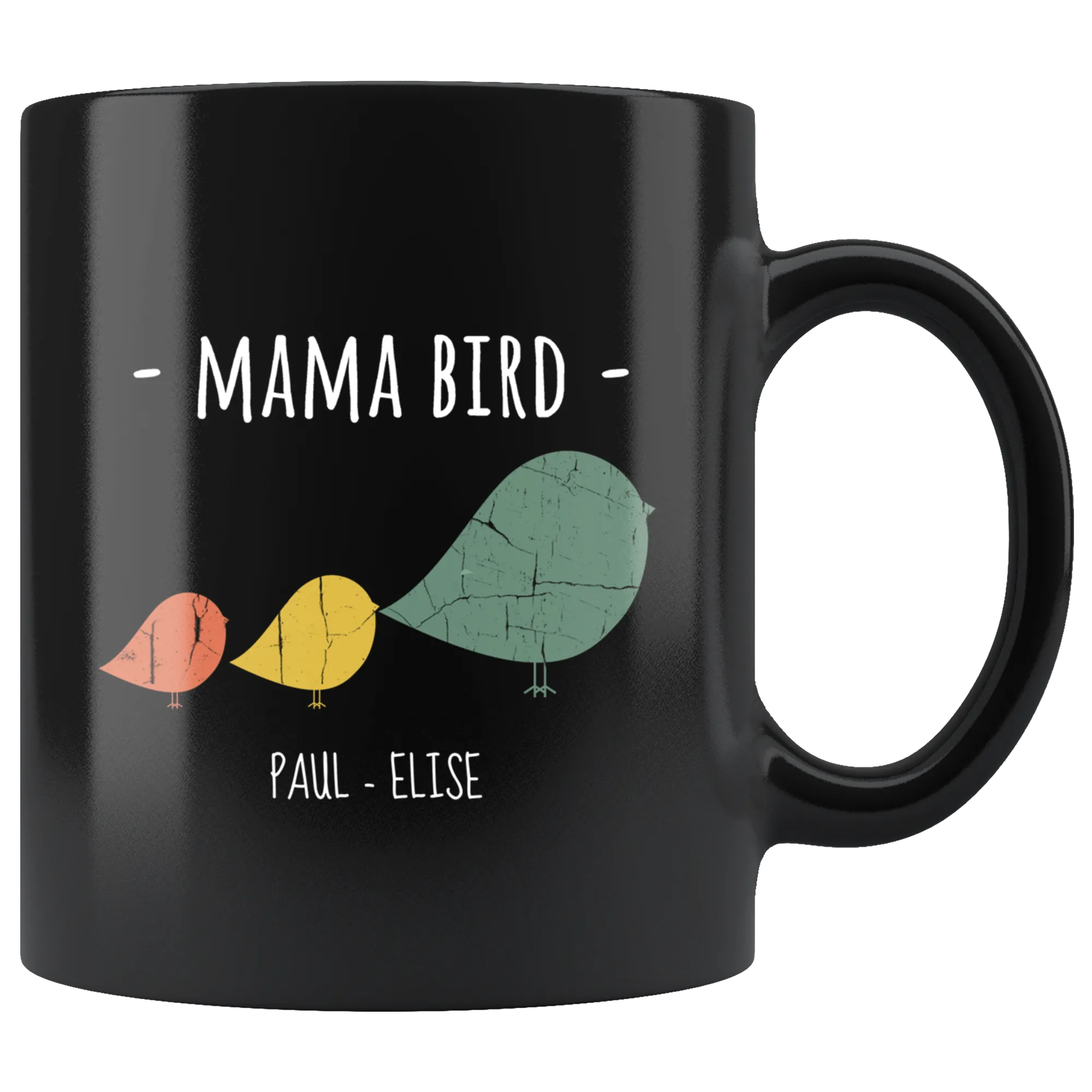 Mama Bird Black Mug Paul Elise