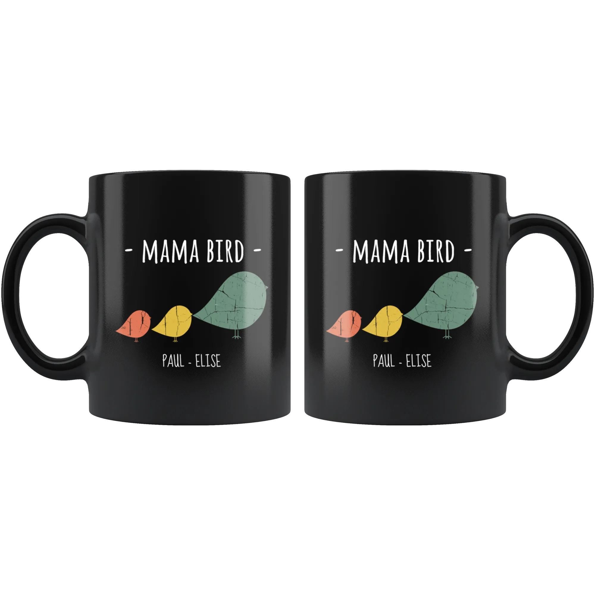 Mama Bird Black Mug Paul Elise