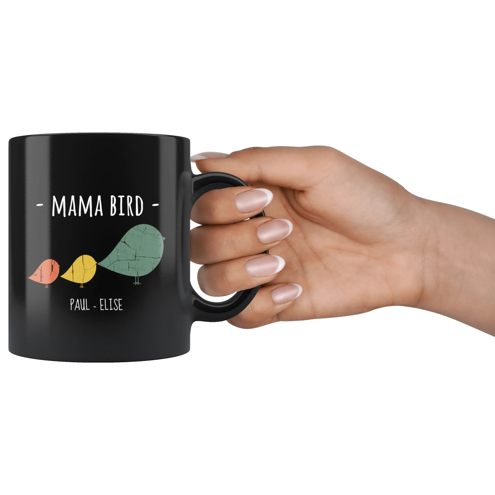 Mama Bird Black Mug Paul Elise