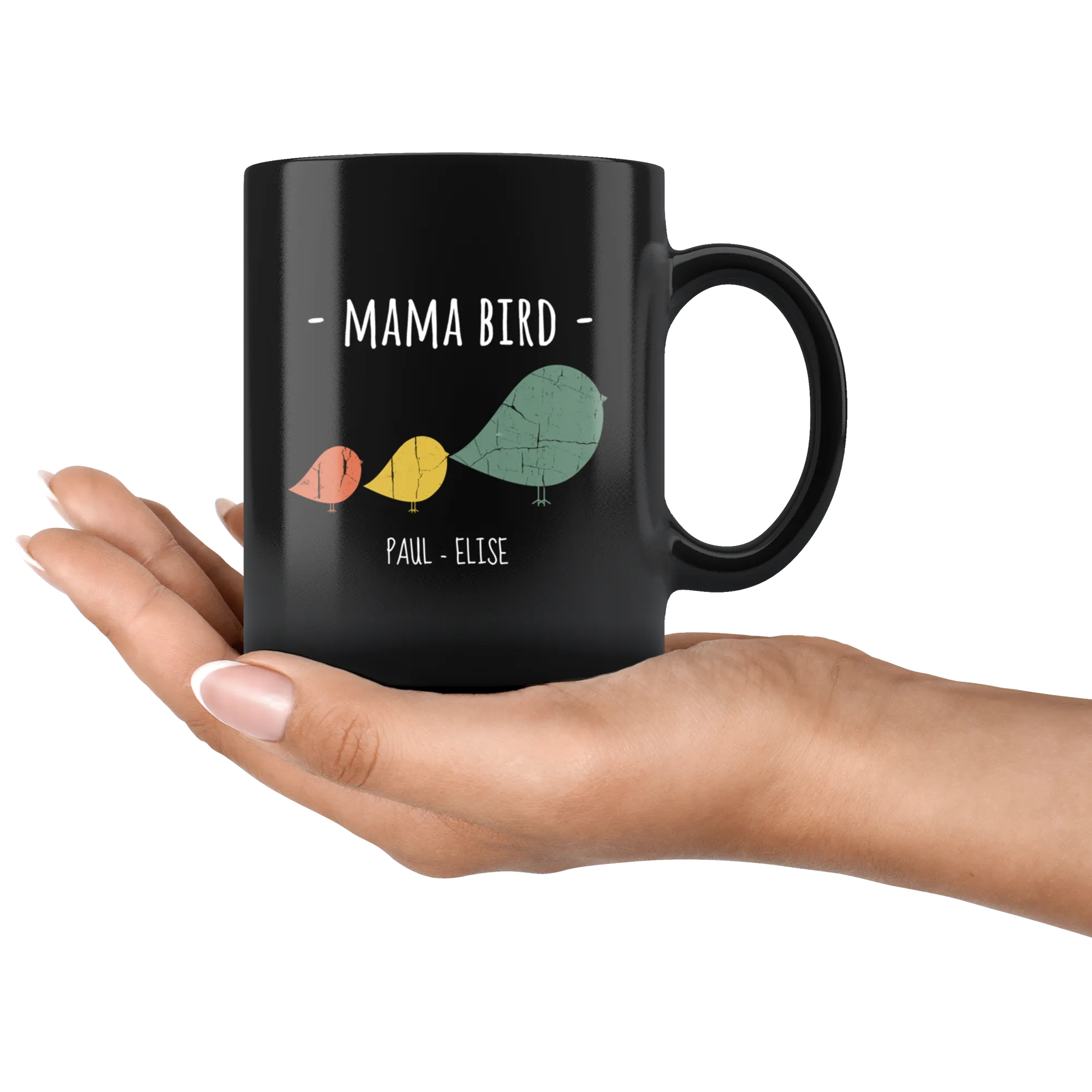 Mama Bird Black Mug Paul Elise