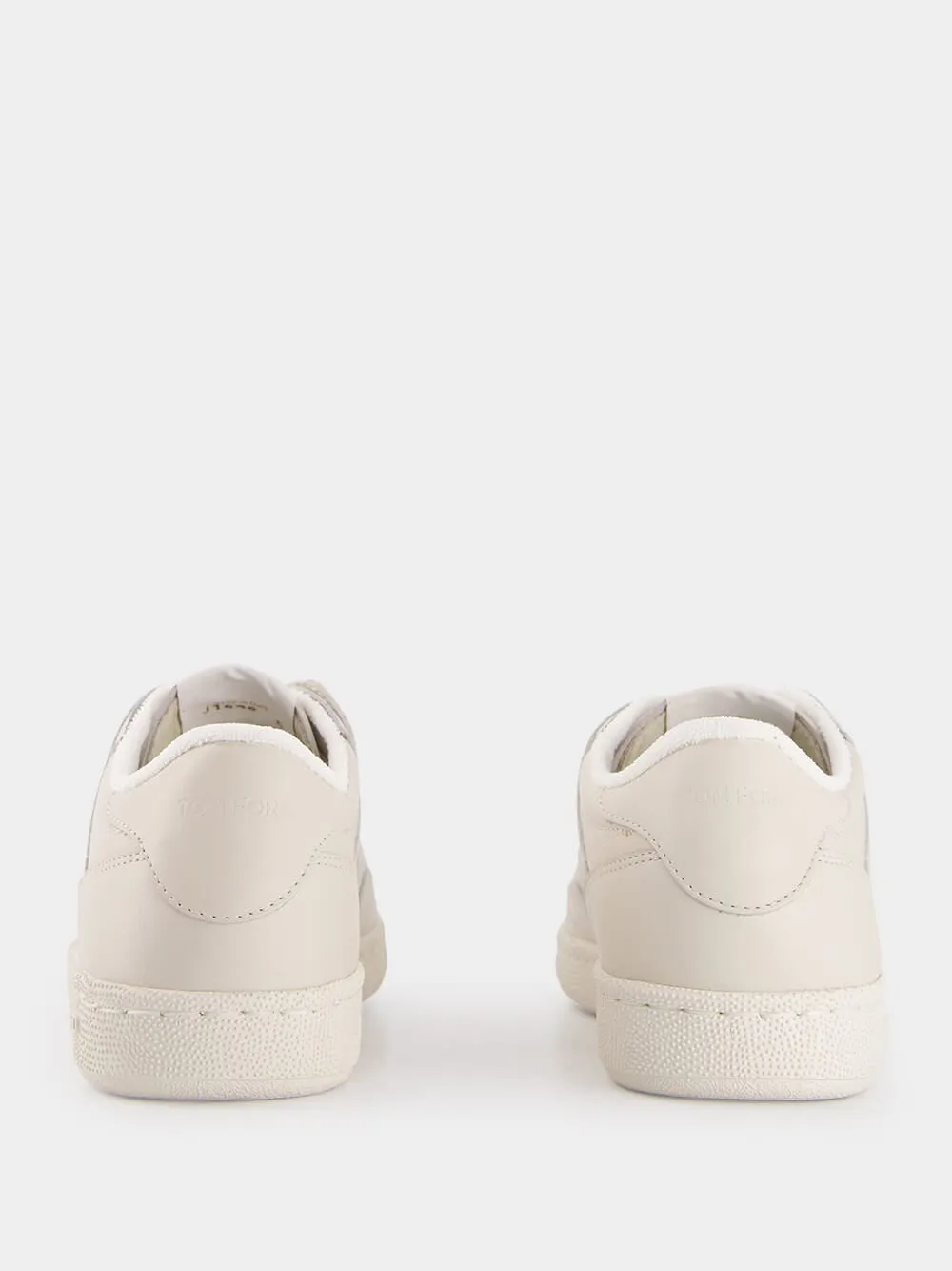 Marble Logo-Debossed Leather Sneakers