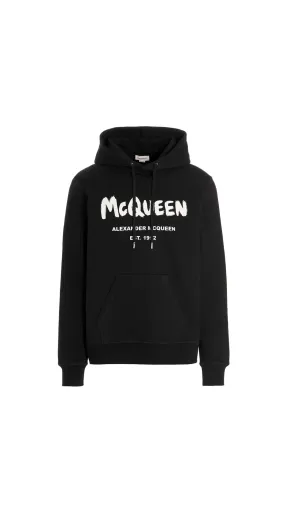 McQueen Graffiti Hoodie - Black/White