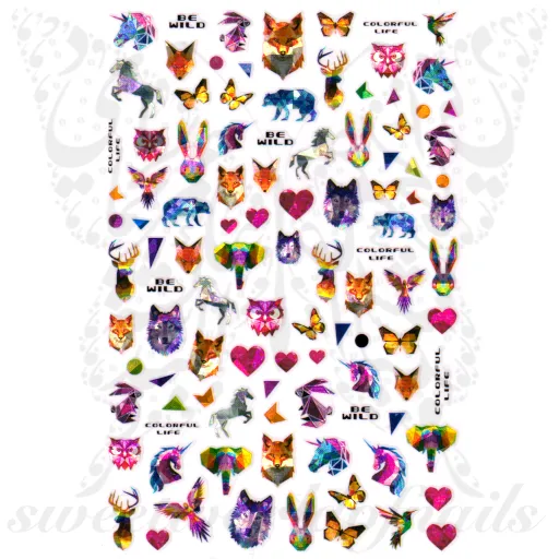 Metallic Animals Nail Art Stickers