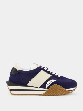 Midnight Blue James Technical Fabric Sneakers