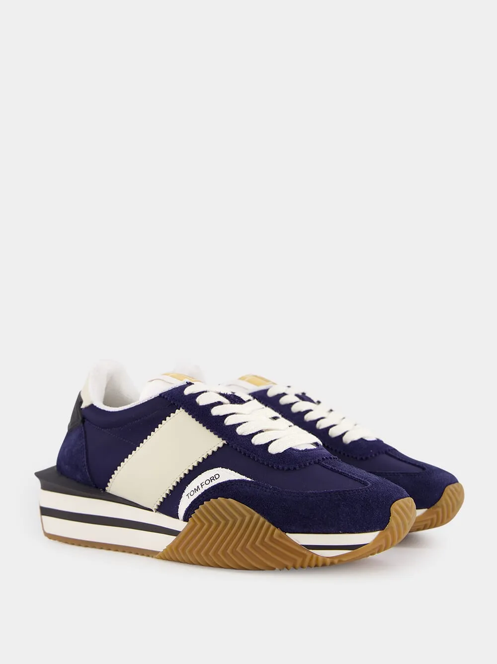 Midnight Blue James Technical Fabric Sneakers