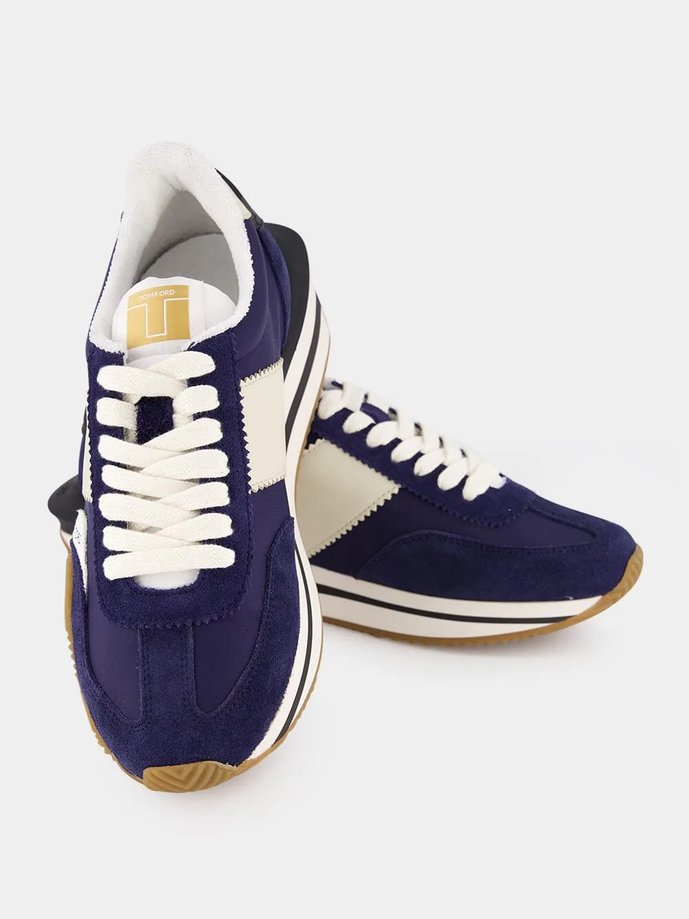 Midnight Blue James Technical Fabric Sneakers