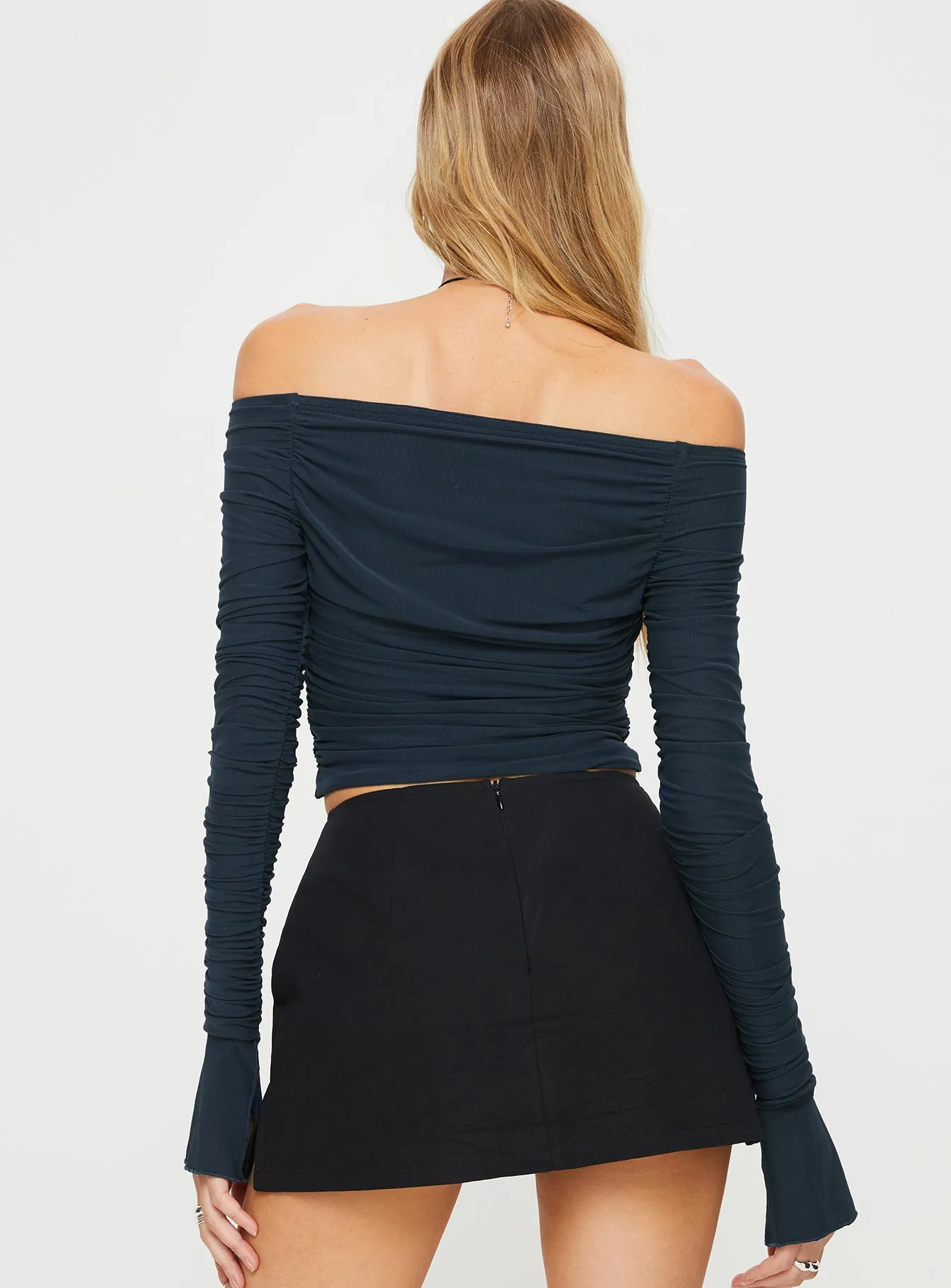 Moreno Off The Shoulder Top Navy