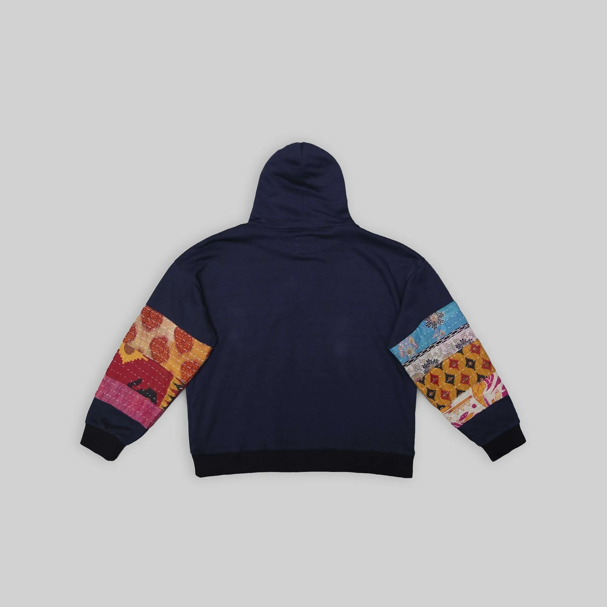 Navy Patchwork Hoodie