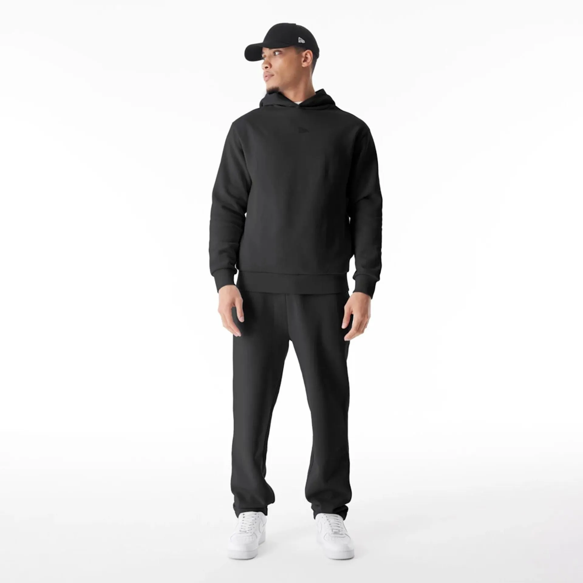 New Era Flag Black Oversized Pullover Hoodie