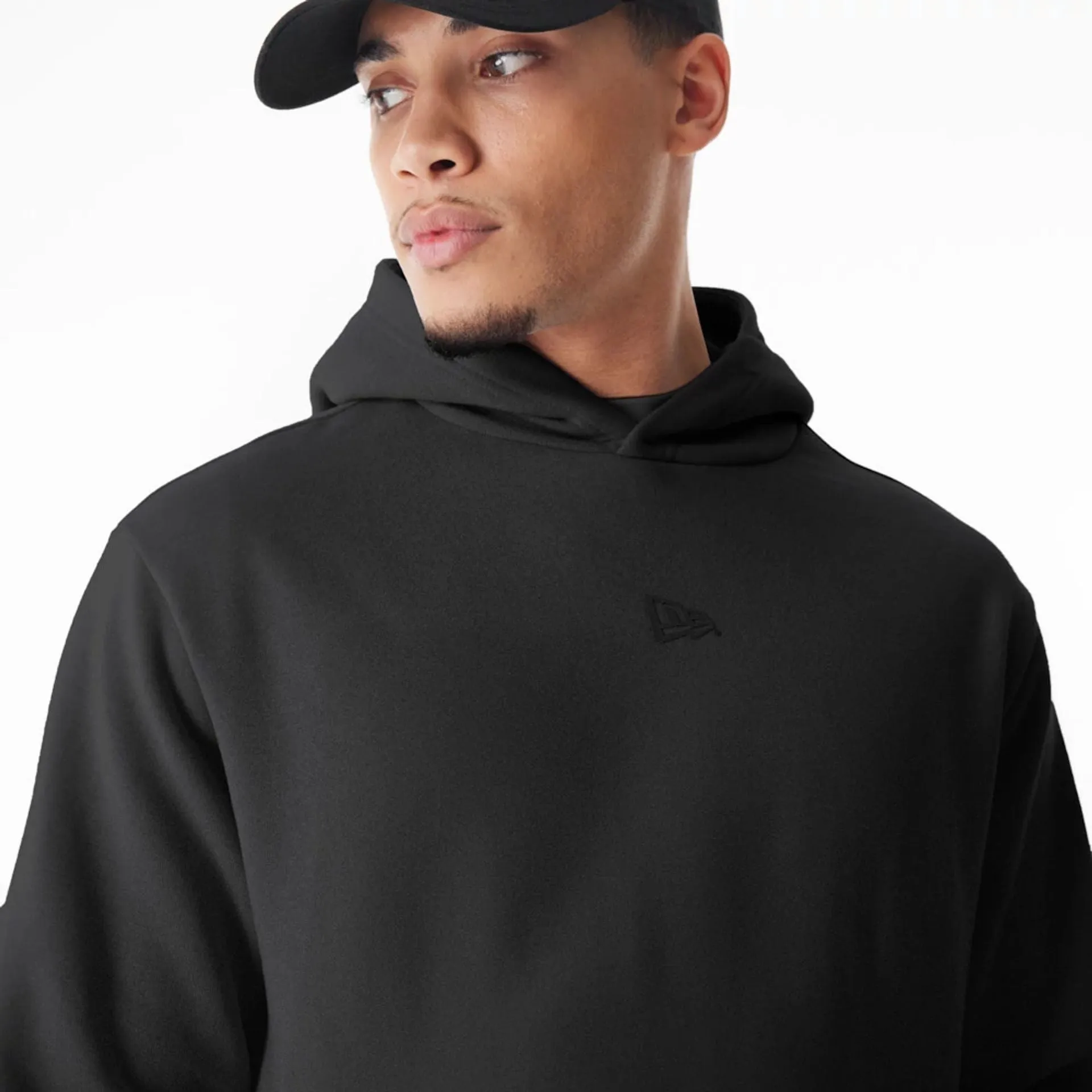 New Era Flag Black Oversized Pullover Hoodie