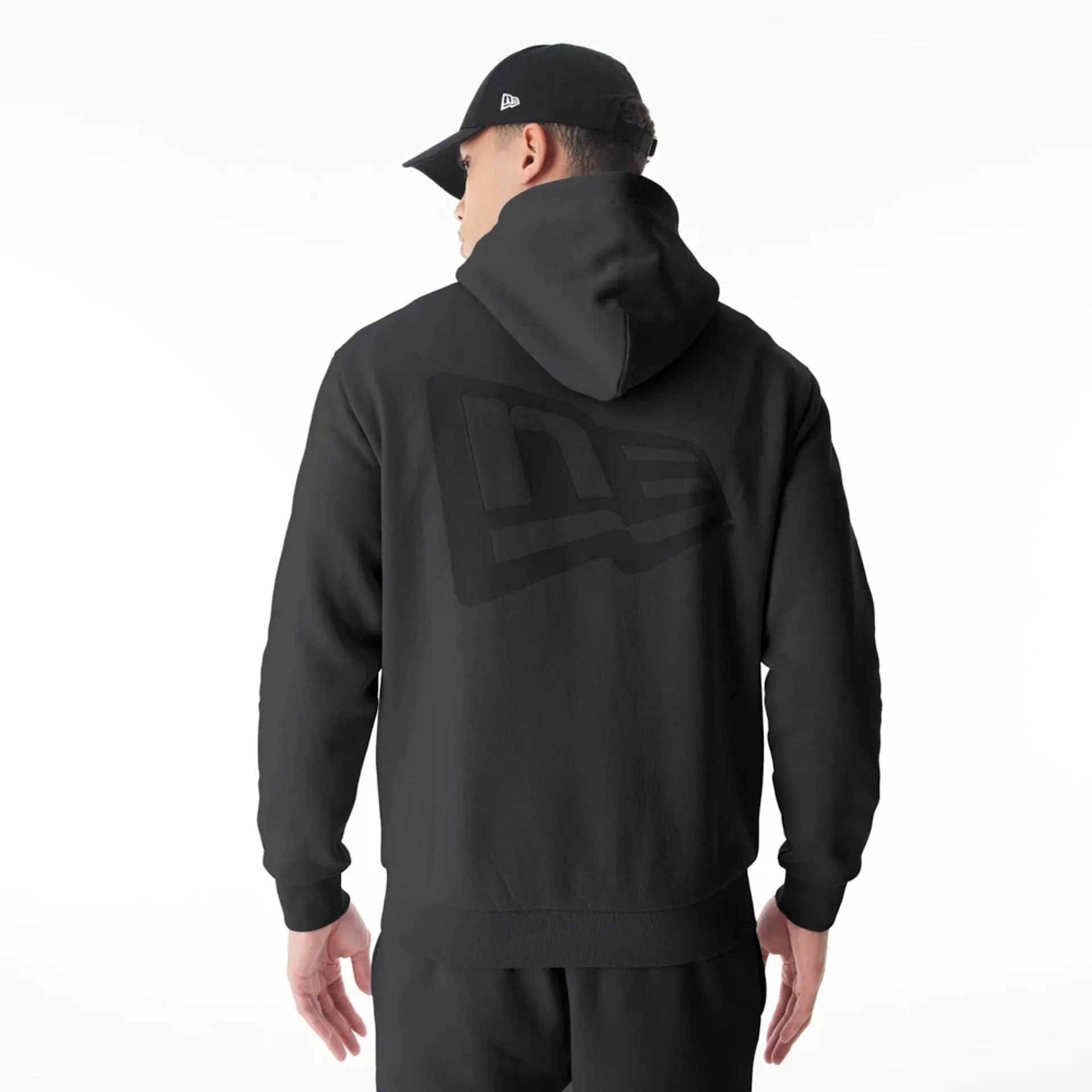 New Era Flag Black Oversized Pullover Hoodie