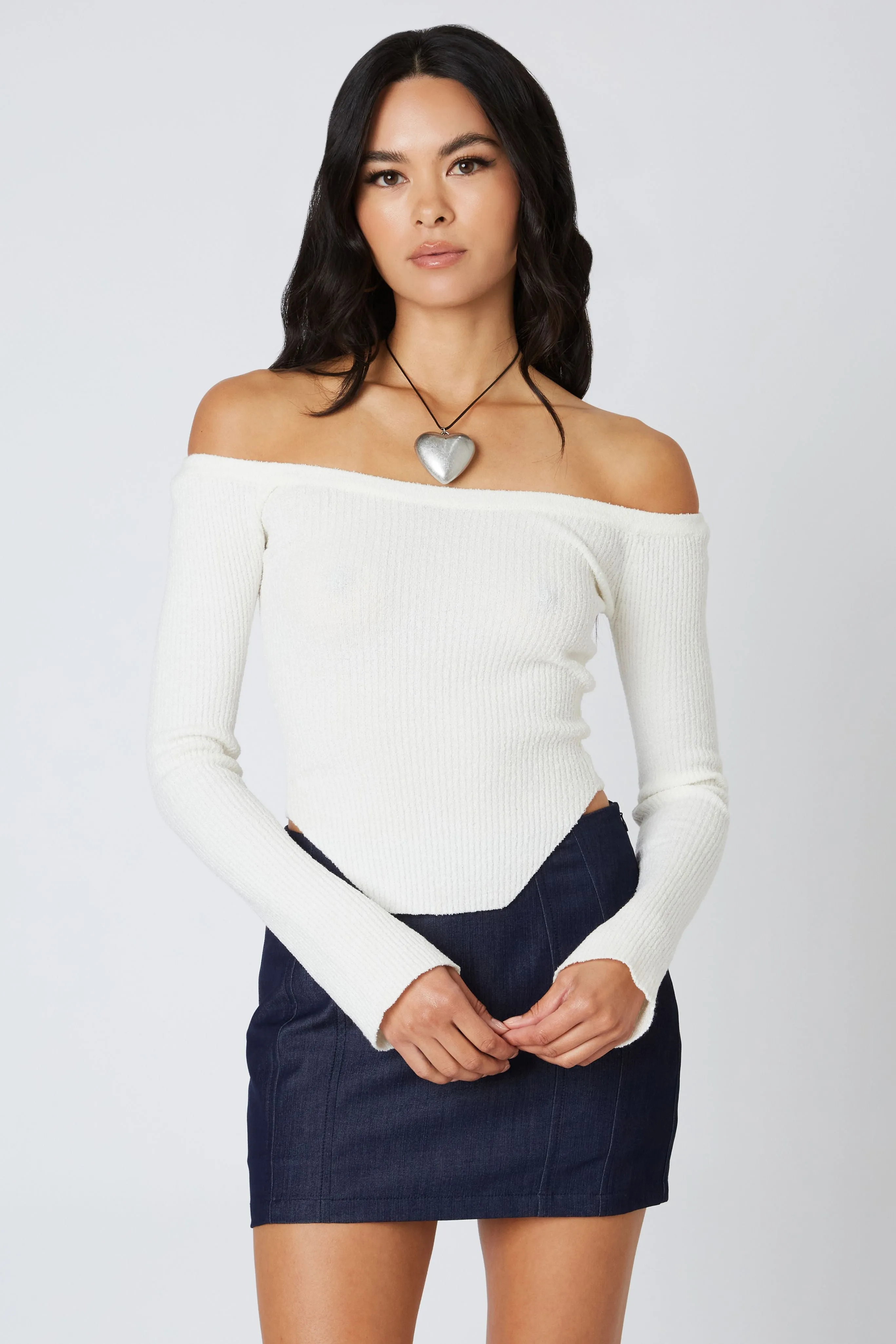 Off The Shoulder Knit Sweater