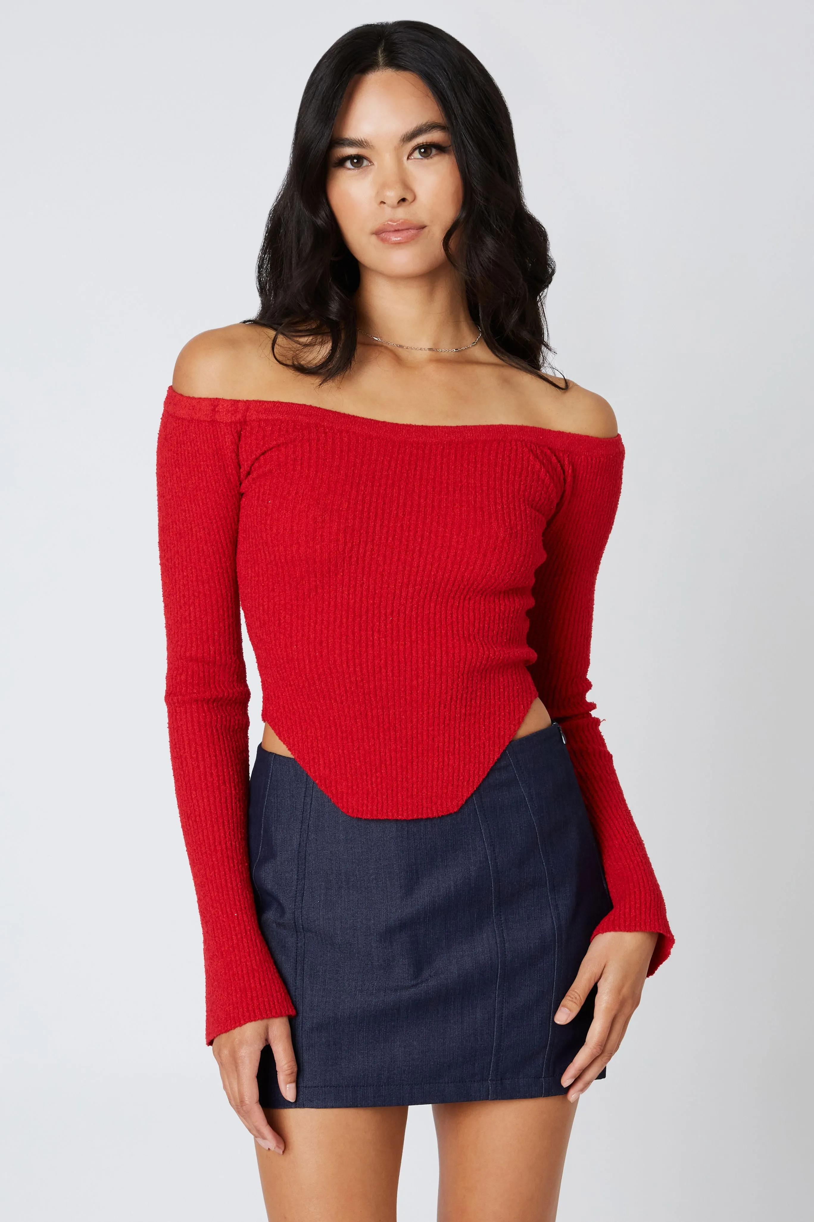 Off The Shoulder Knit Sweater