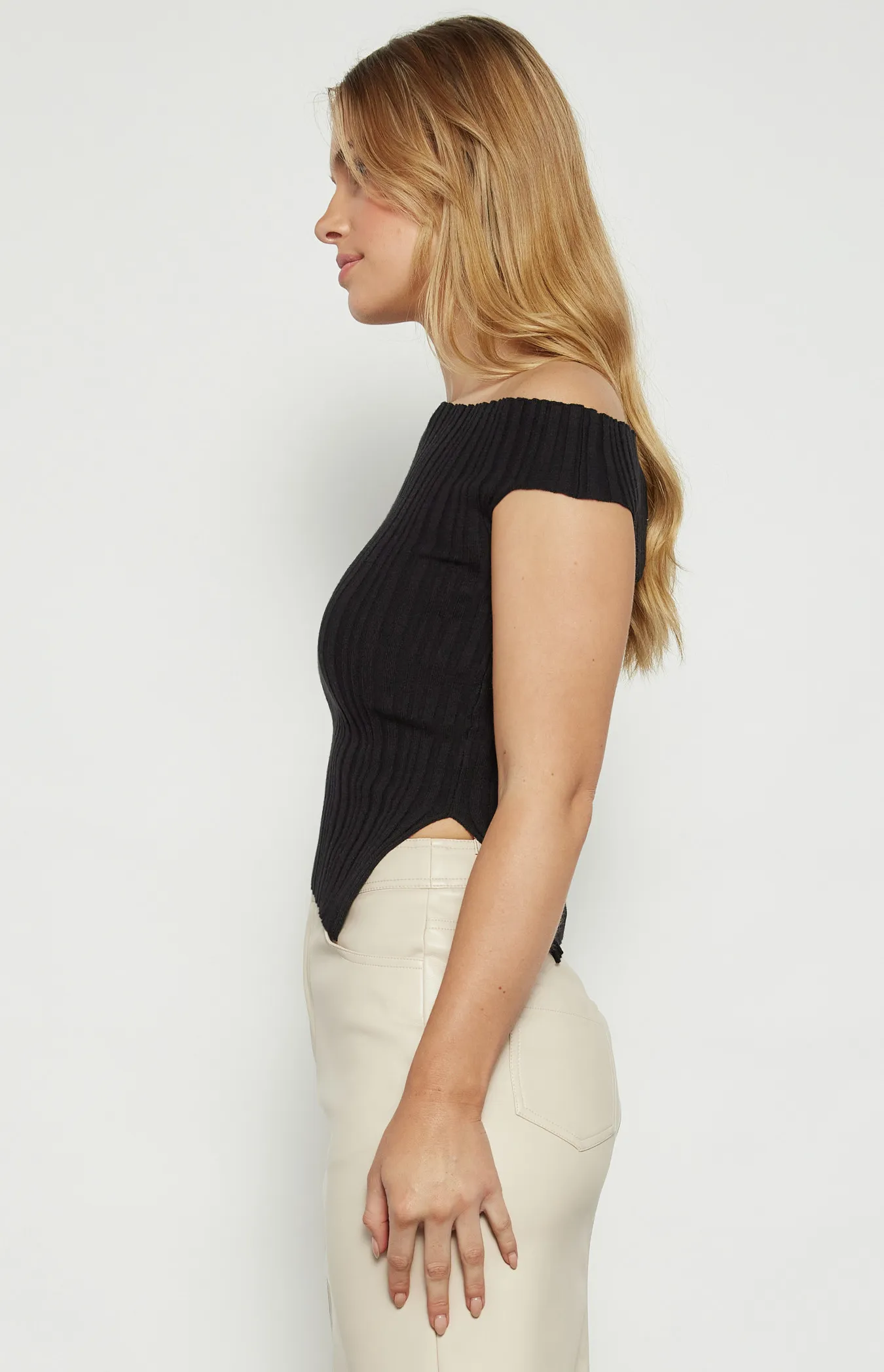 One Shoulder Top with Asymmetrical Hem (WKN727)