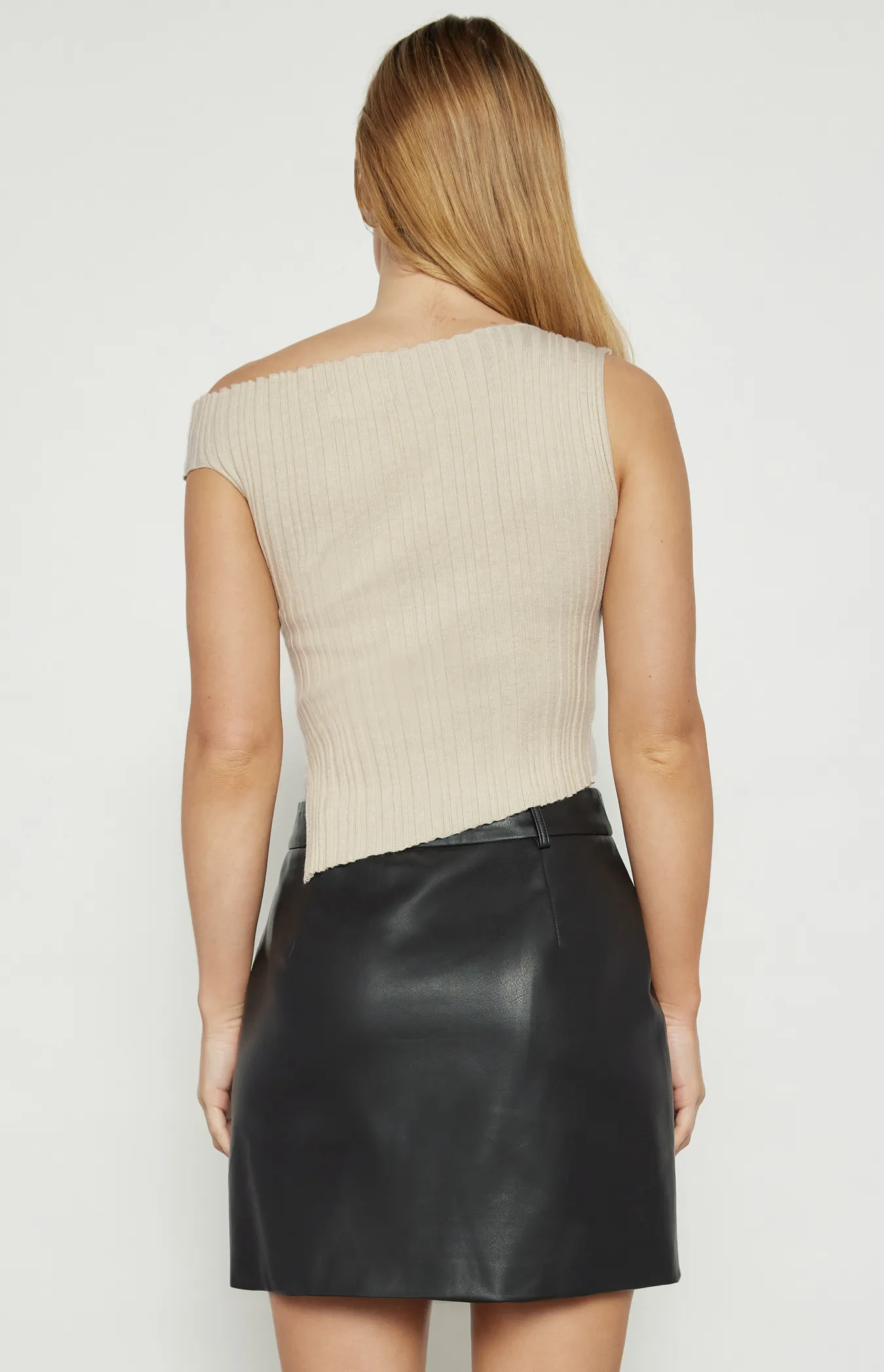 One Shoulder Top with Asymmetrical Hem (WKN727)