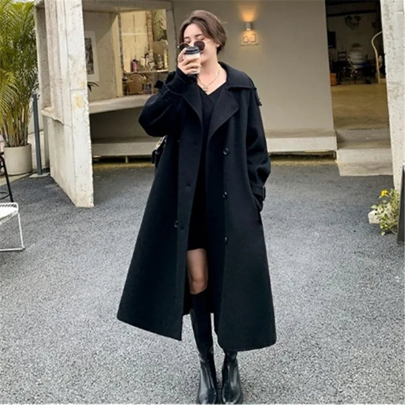 Oversized Trench Coat - Long Jacket for Women