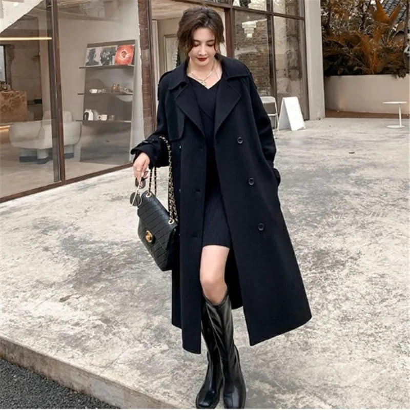 Oversized Trench Coat - Long Jacket for Women