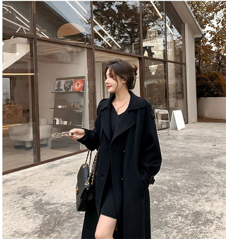 Oversized Trench Coat - Long Jacket for Women