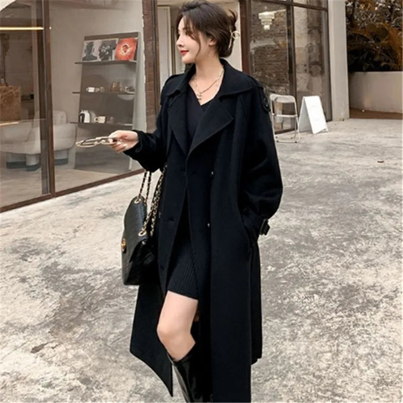 Oversized Trench Coat - Long Jacket for Women