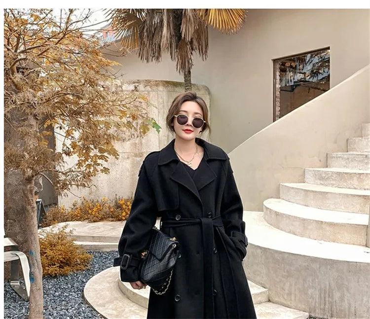 Oversized Trench Coat - Long Jacket for Women