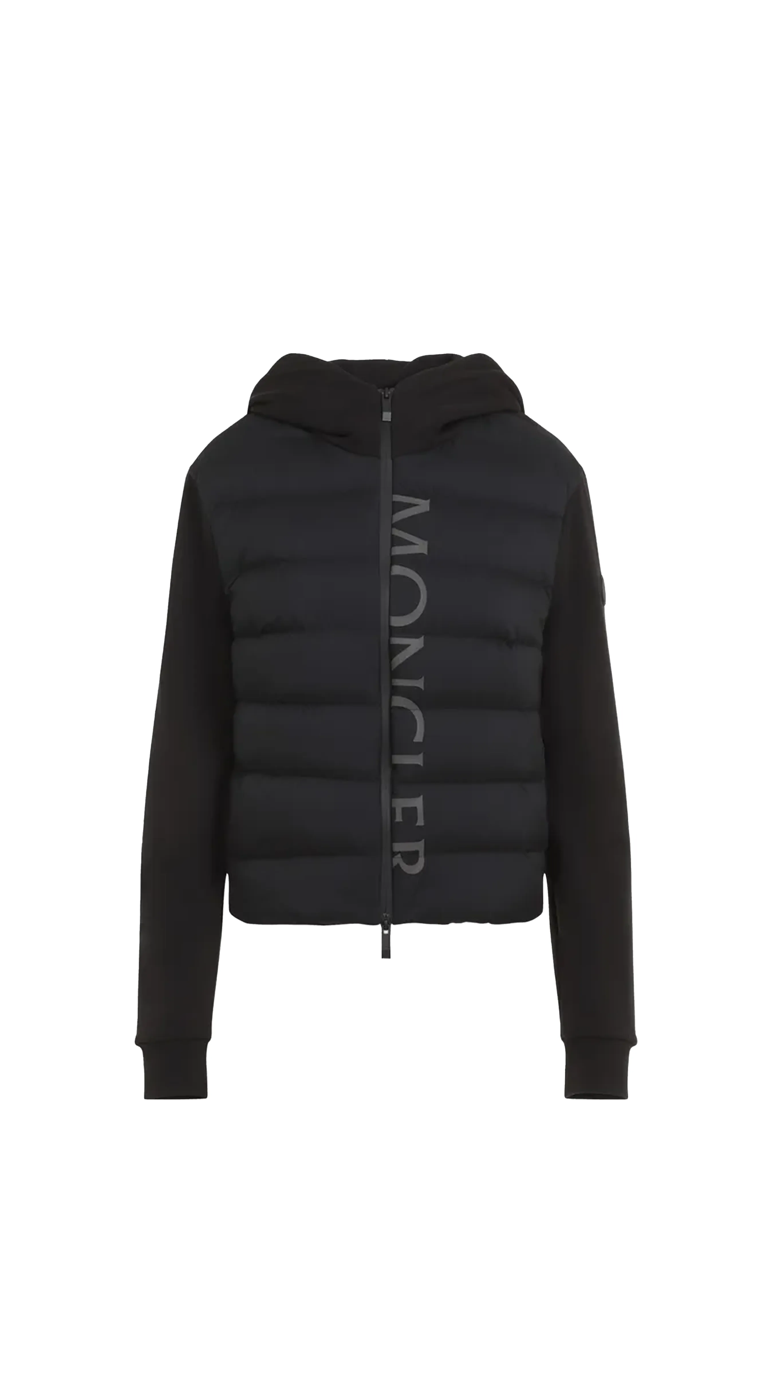 Padded Zip-up Hoodie - Black