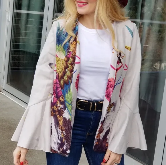 Peacock Statement Suede Jacket