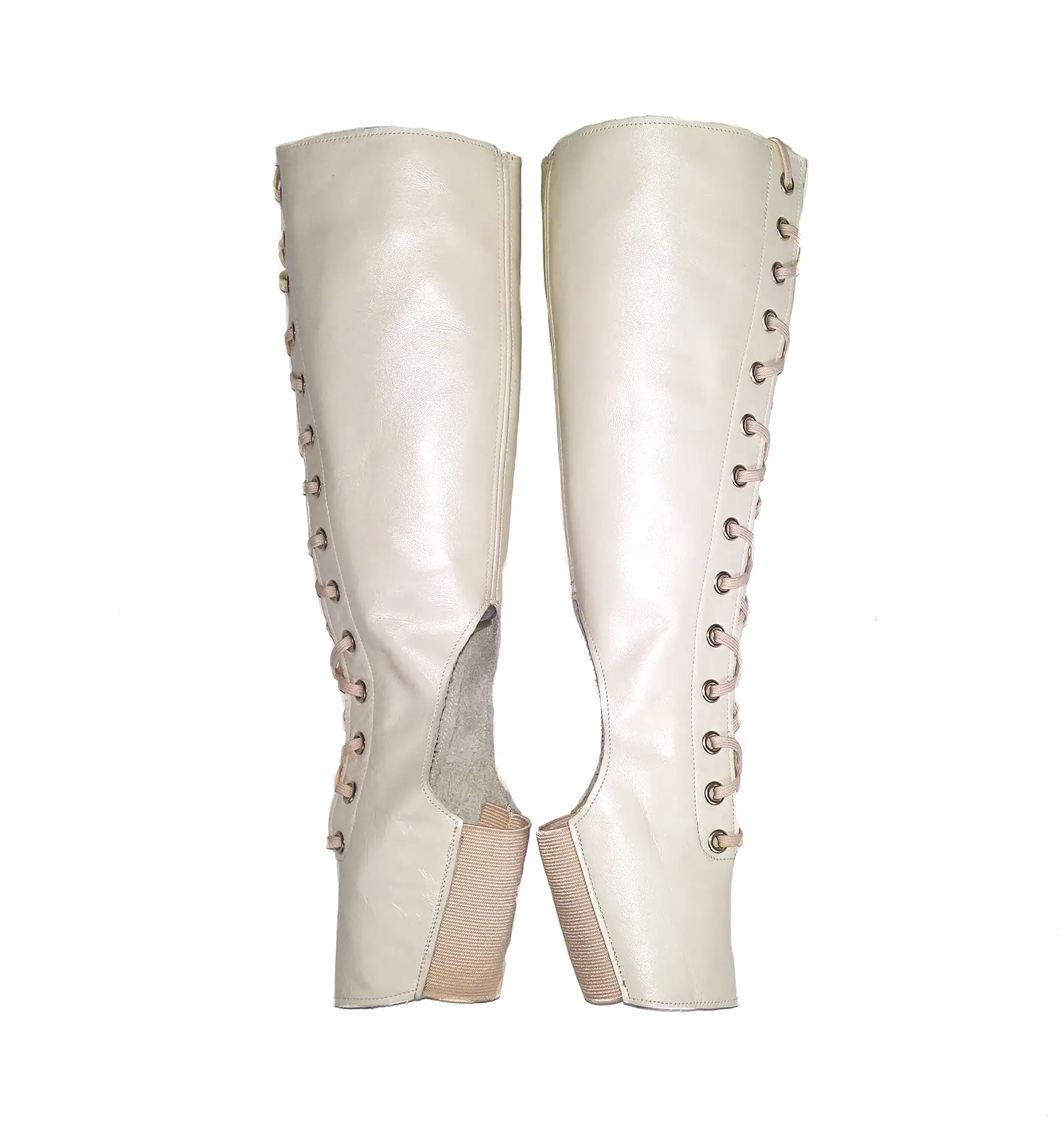 Pearl Cream Aerial boots w/ FRONT Lacing