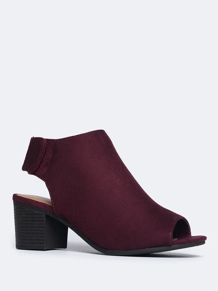 Peep Toe Low Heel Ankle Bootie