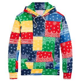 Polo Ralph Lauren Patchwork-Print Spa Terry Hoodie (Archival Bandana)