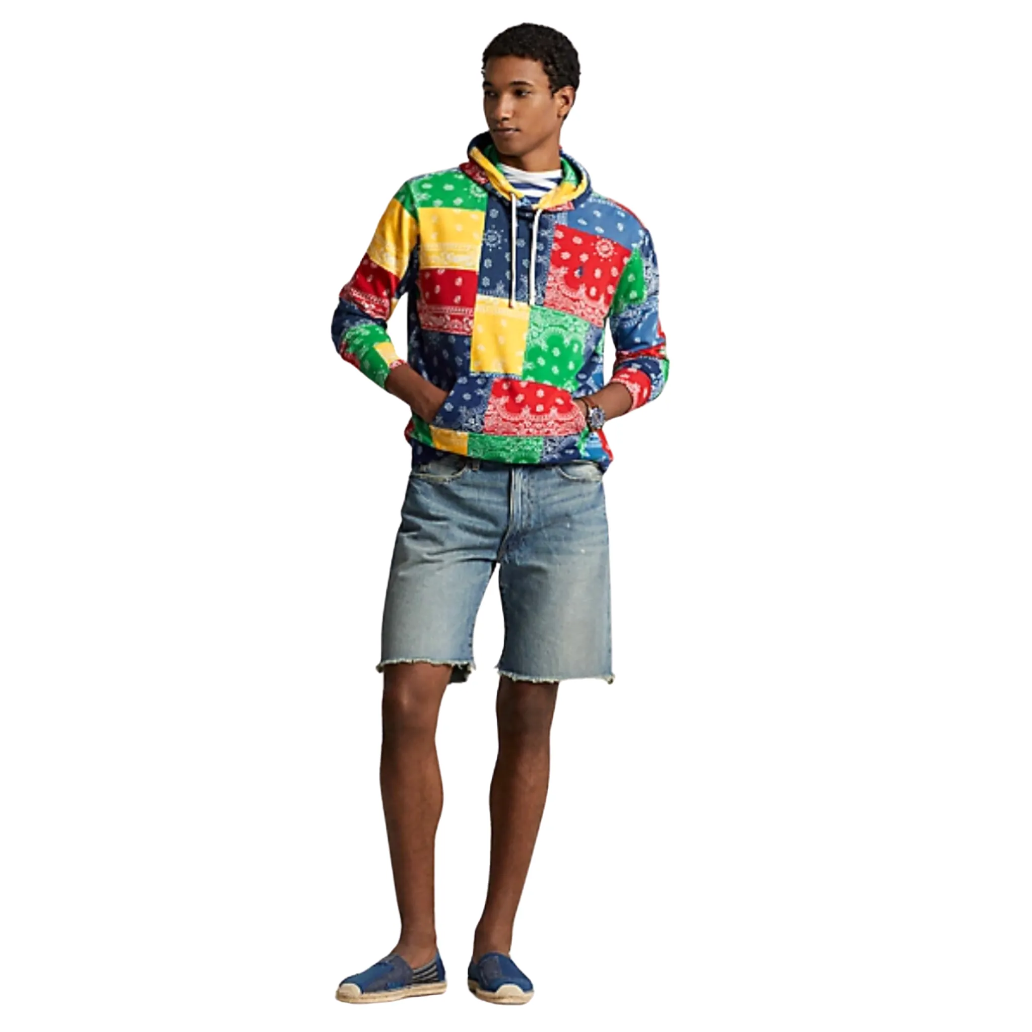 Polo Ralph Lauren Patchwork-Print Spa Terry Hoodie (Archival Bandana)