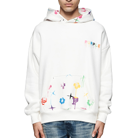 Purple Brand Paint Monogram Off White Hoodie (P401-HCMP124)