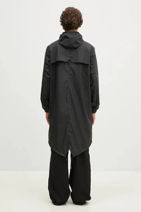 Rains parka 18140 Fishtail Parka black color