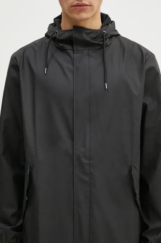 Rains parka 18140 Fishtail Parka black color