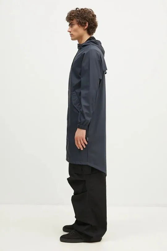 Rains rain jacket 18140 Fishtail Parka navy blue color