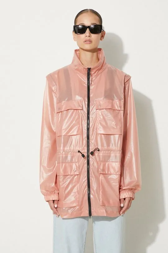 Rains Zip Off Parka pink color