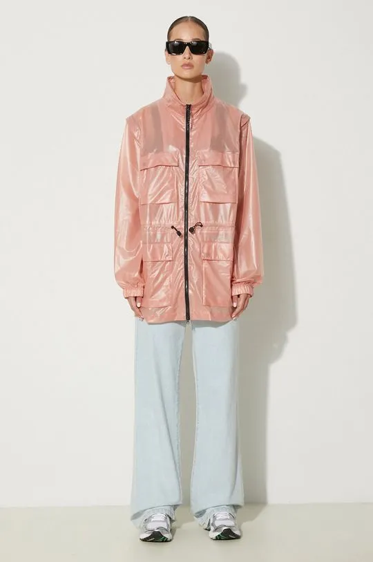 Rains Zip Off Parka pink color