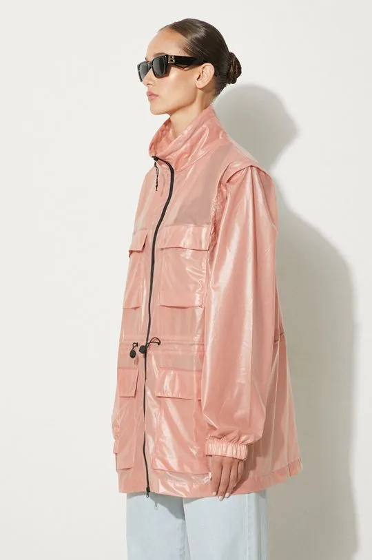 Rains Zip Off Parka pink color