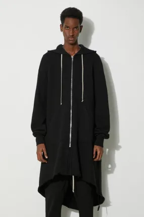 Rick Owens cotton sweatshirt Hoodie Fishtail Parka men's black color DU01D1293.F.09