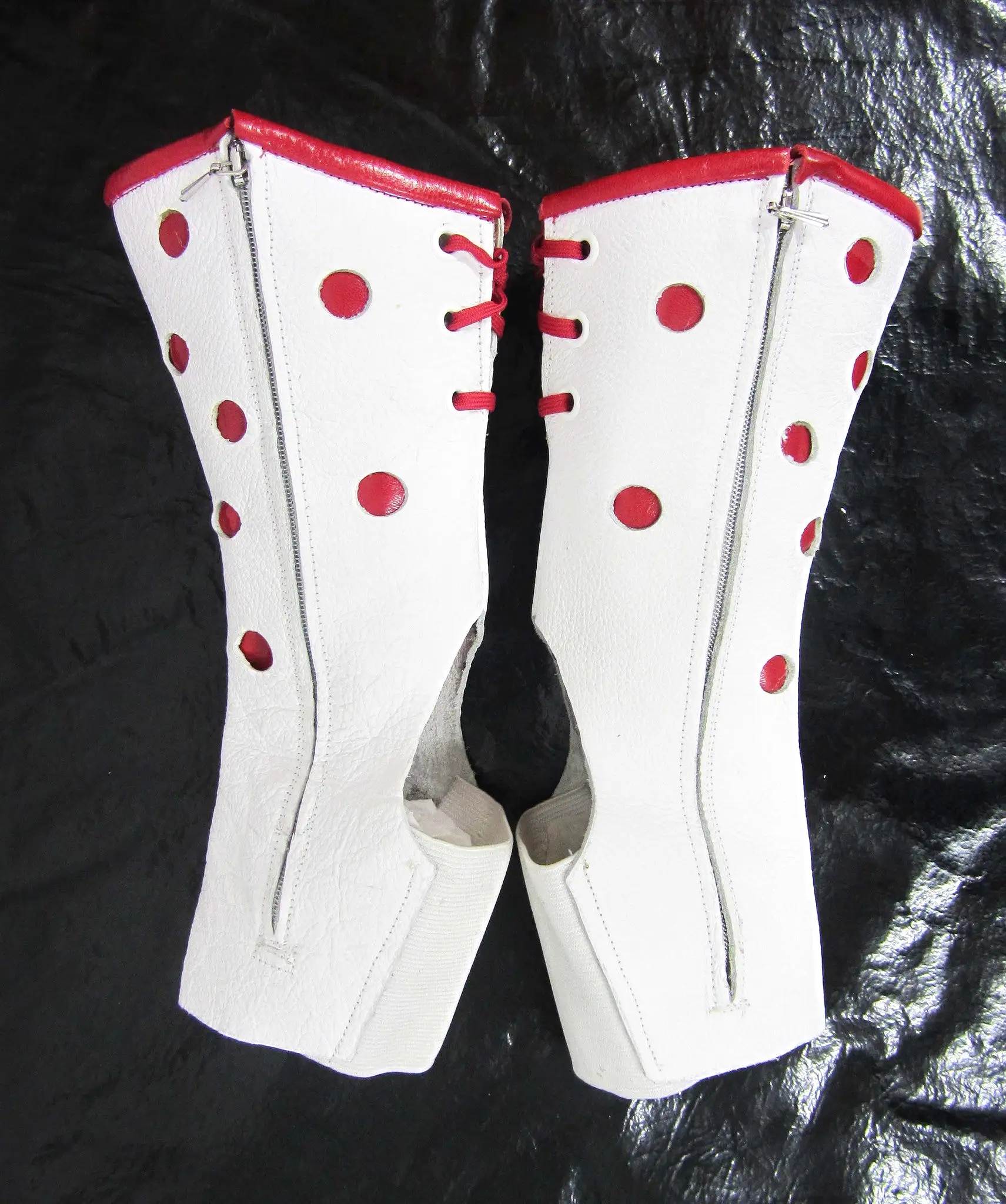 SHORT Polkadot Red & White AERIAL BOOTS Child/small Adult size