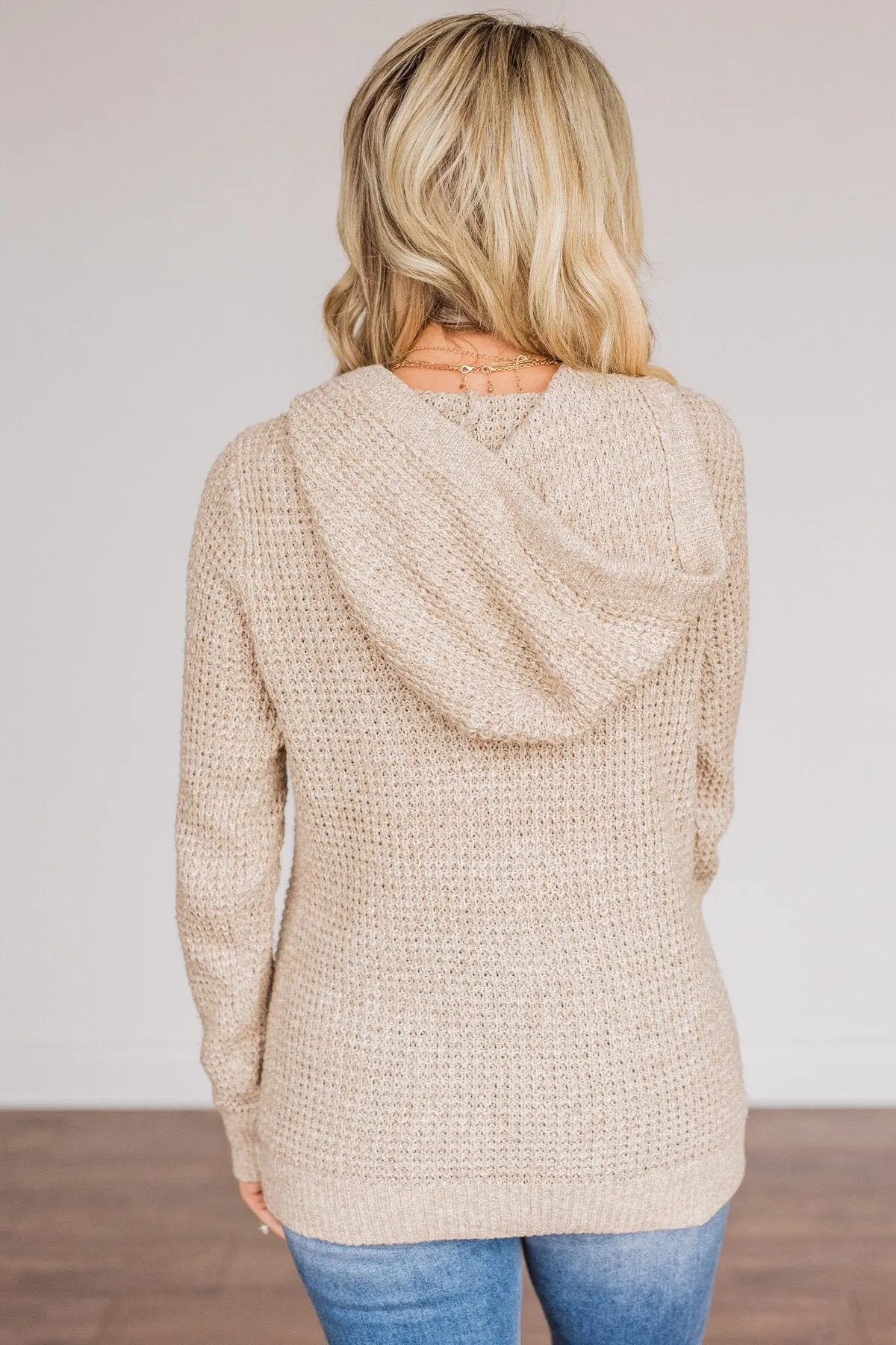 Simple Treasures Knit Hoodie- Oatmeal