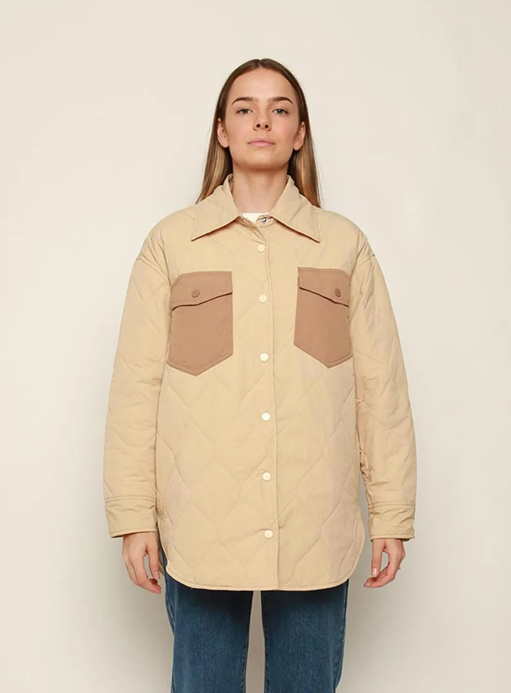 Sinaed Quilted Jacket-BEIGE