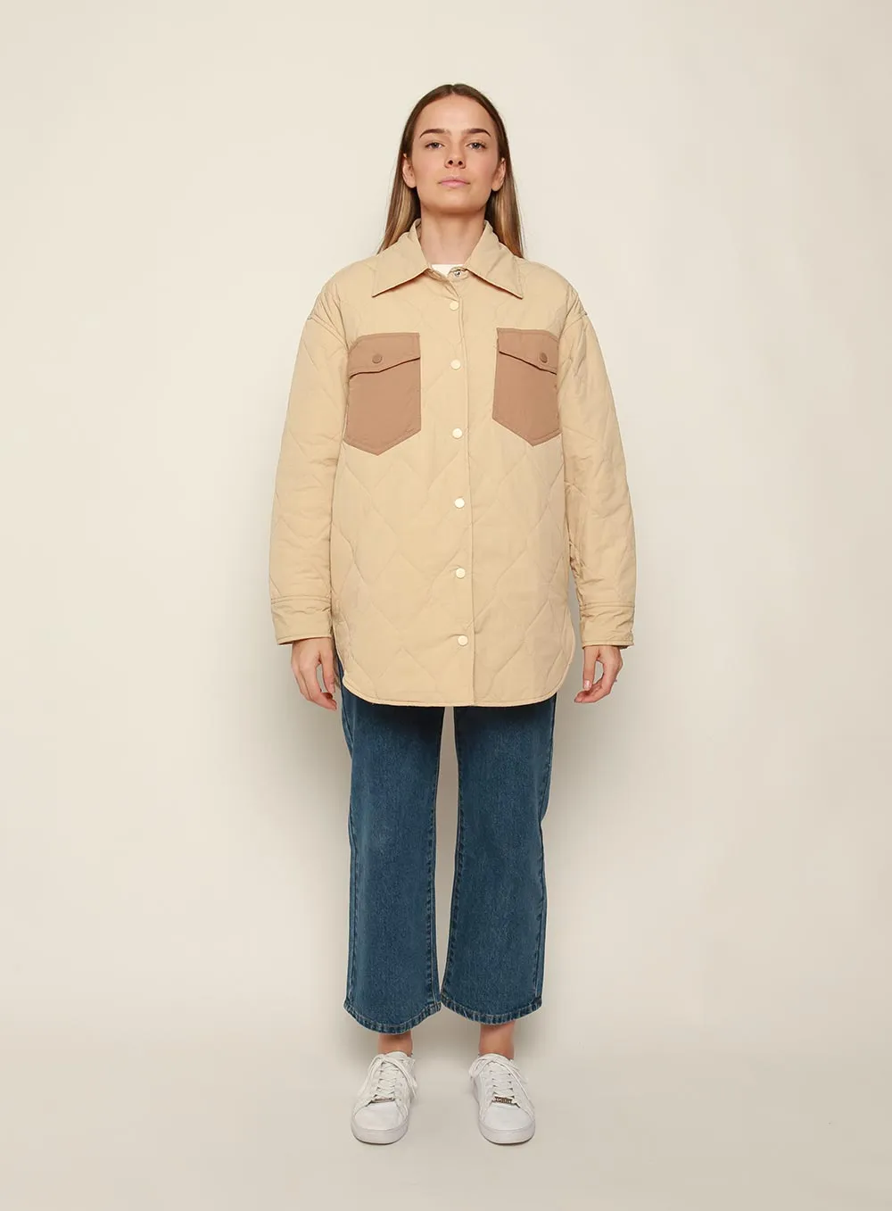 Sinaed Quilted Jacket-BEIGE