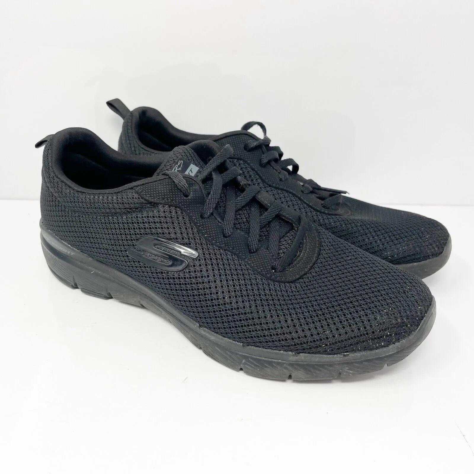 Skechers Womens Flex Appeal 3.0 13070TX Black Running Shoes Sneakers Size 9.5